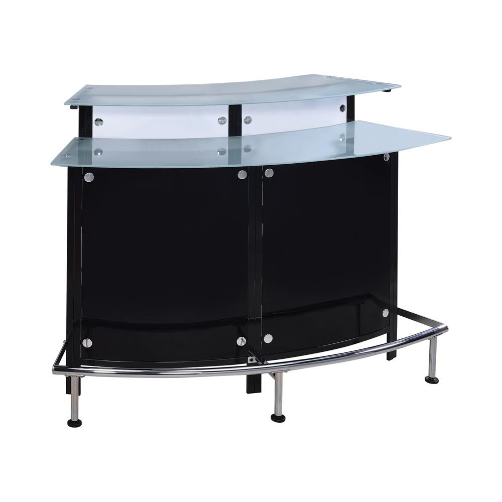 Keystone Black Glass Top Bar Unit - 100139 - Bien Home Furniture &amp; Electronics