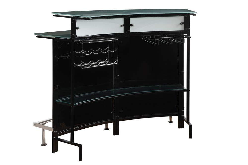 Keystone Black Glass Top Bar Unit - 100139 - Bien Home Furniture &amp; Electronics