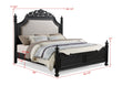 Kingsbury Espresso Queen Upholstered Panel Bed - SET | B1130-Q-HB | B1130-Q-FB | B1130-KQ-RAIL | - Bien Home Furniture & Electronics