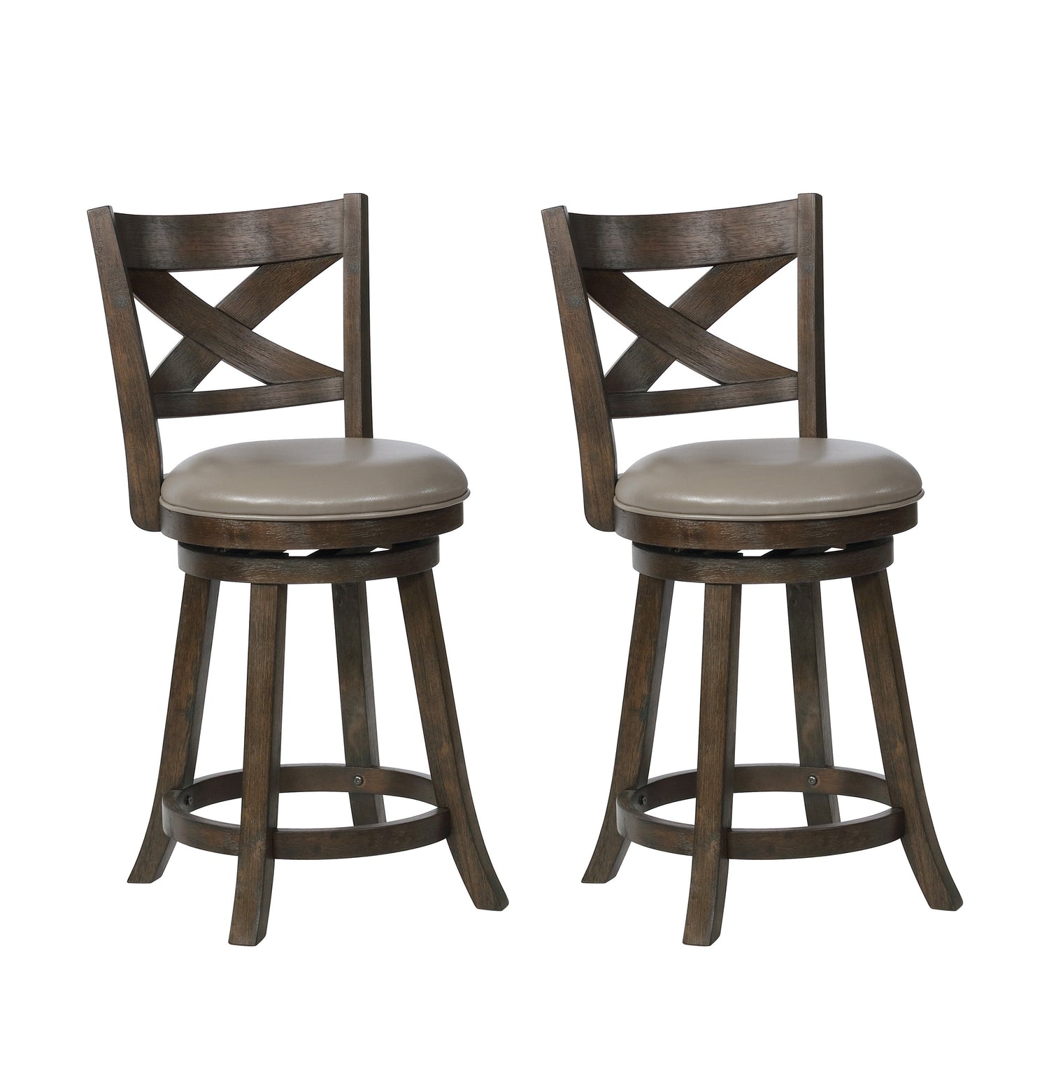 Kipper 24&quot; Gray Swivel Counter Chair, Set of 2 - 2793C-24-GY - Bien Home Furniture &amp; Electronics