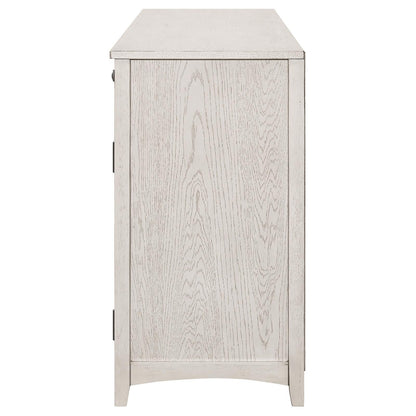 Kirby 3-Drawer Rectangular Server with Adjustable Shelves Natural/Rustic Off White - 192695 - Bien Home Furniture &amp; Electronics