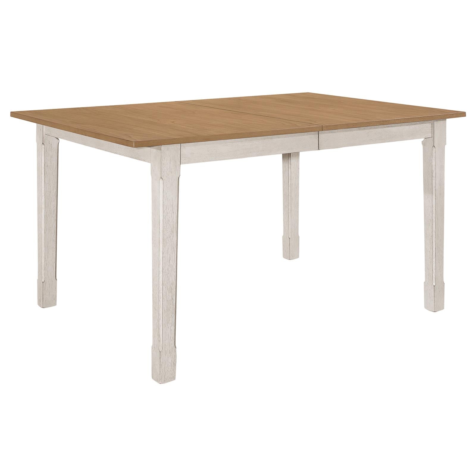 Kirby Natural/Rustic Off White Rectangular Dining Table with Butterfly Leaf - 192691 - Bien Home Furniture &amp; Electronics
