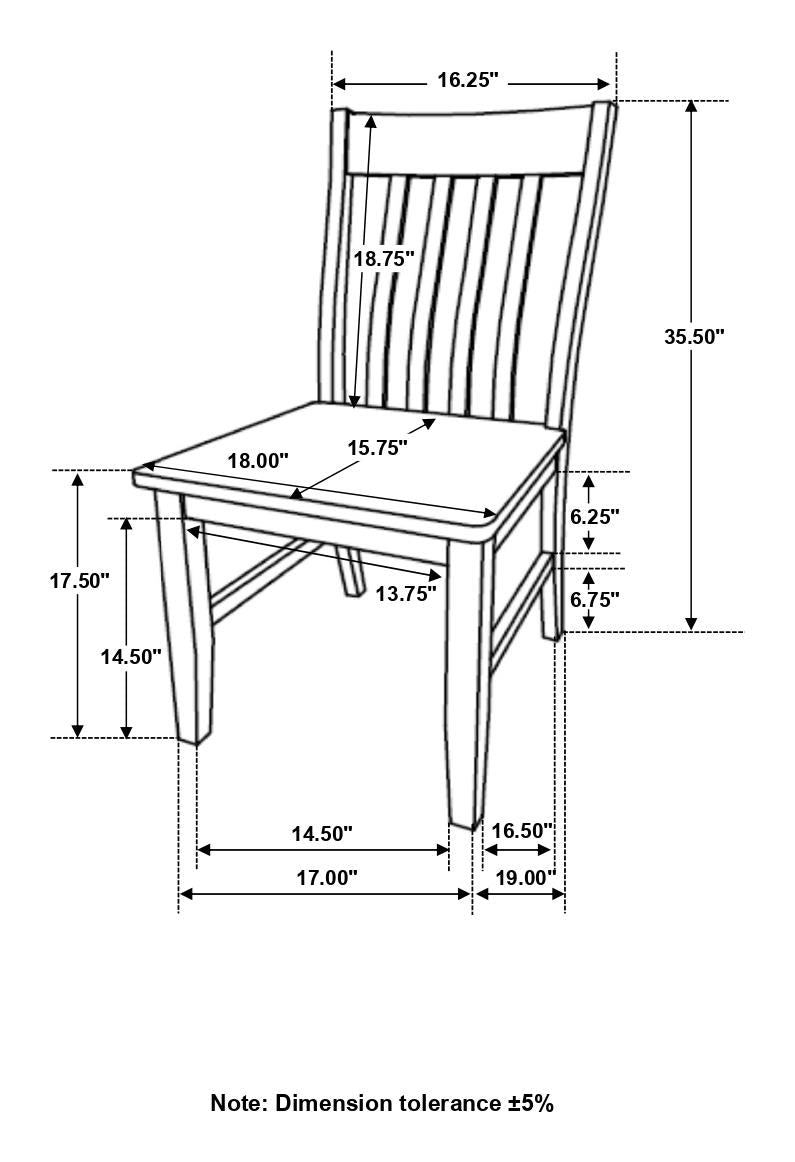 Kirby Natural/Rustic Off White Slat Back Side Chair, Set of 2 - 192692 - Bien Home Furniture &amp; Electronics