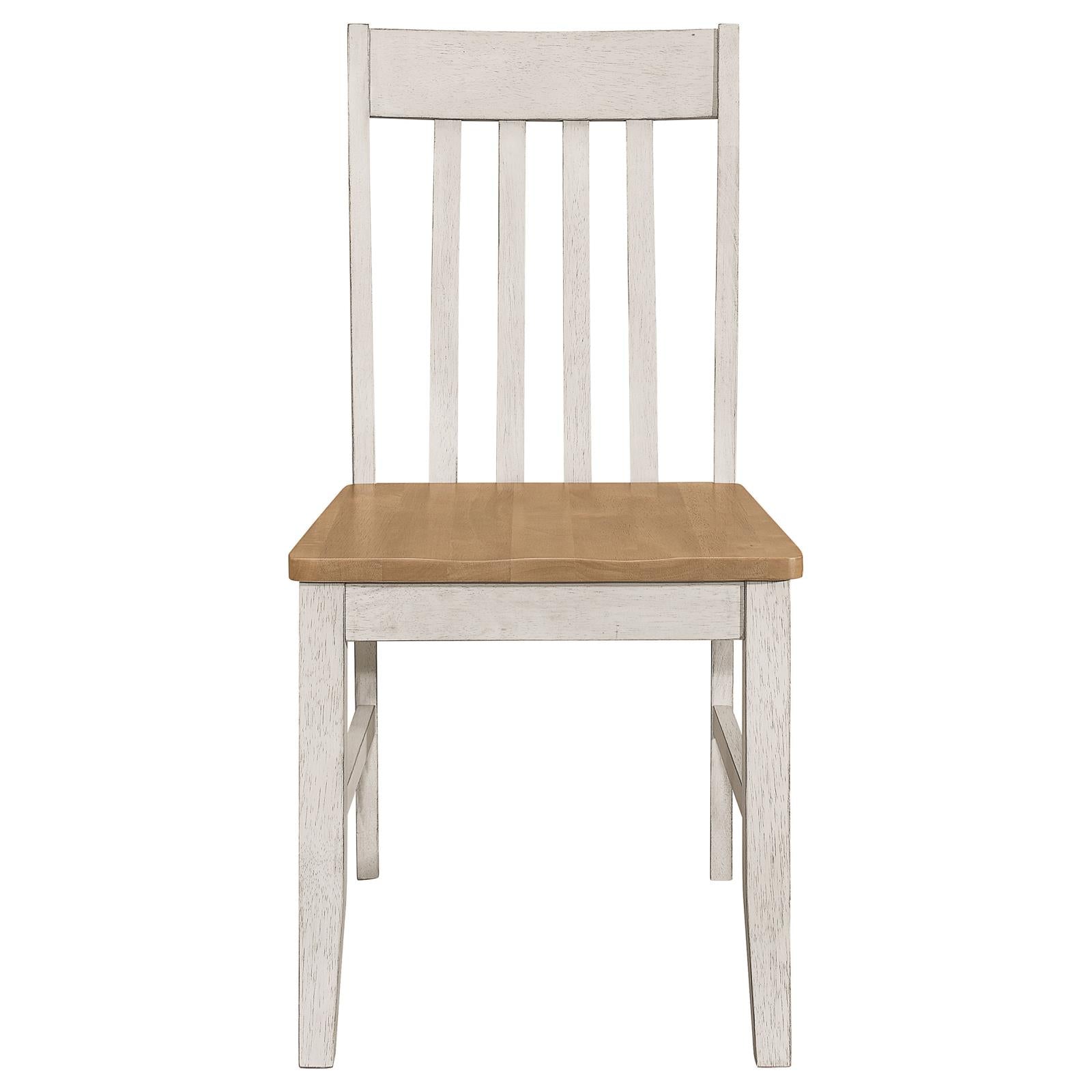 Kirby Natural/Rustic Off White Slat Back Side Chair, Set of 2 - 192692 - Bien Home Furniture &amp; Electronics