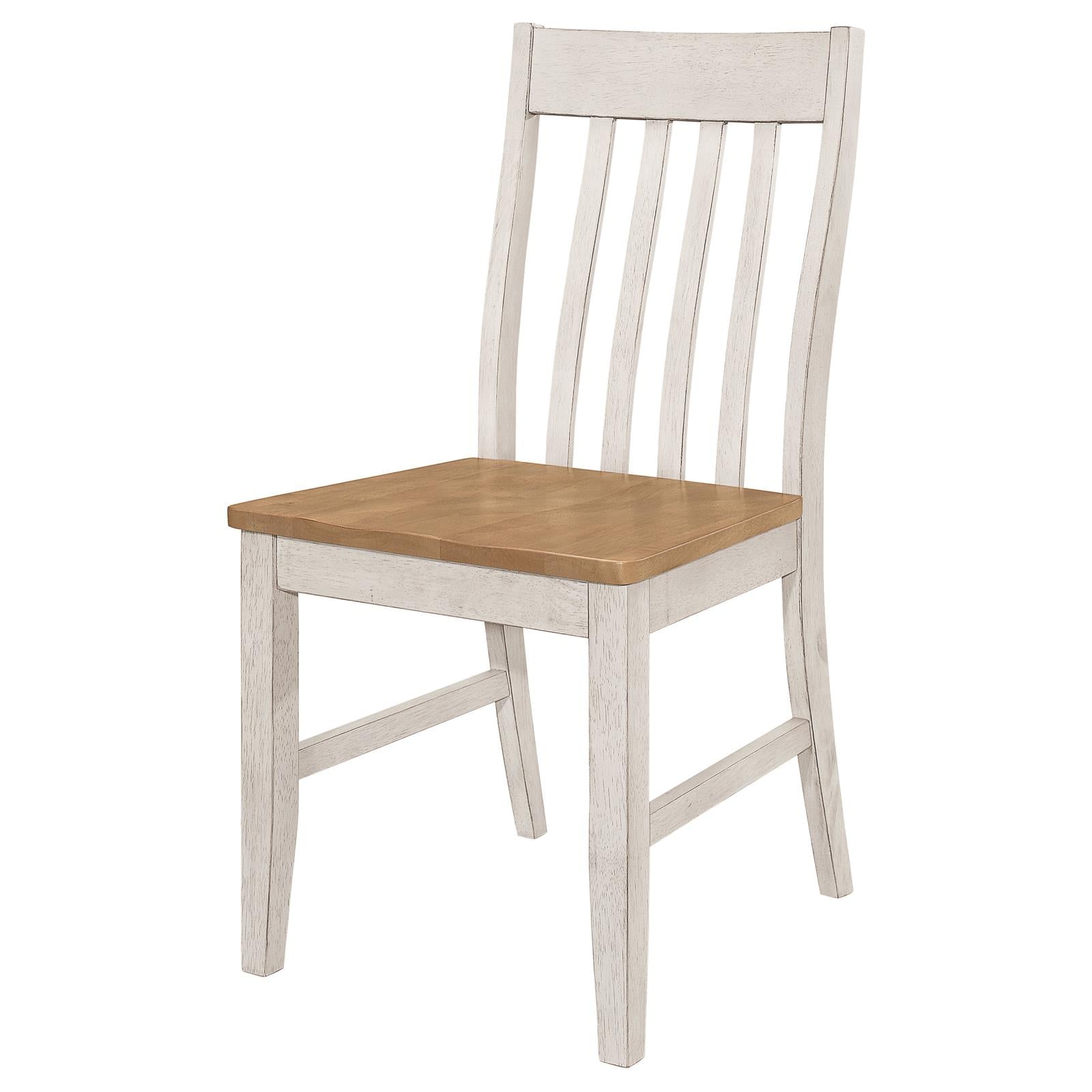 Kirby Natural/Rustic Off White Slat Back Side Chair, Set of 2 - 192692 - Bien Home Furniture &amp; Electronics