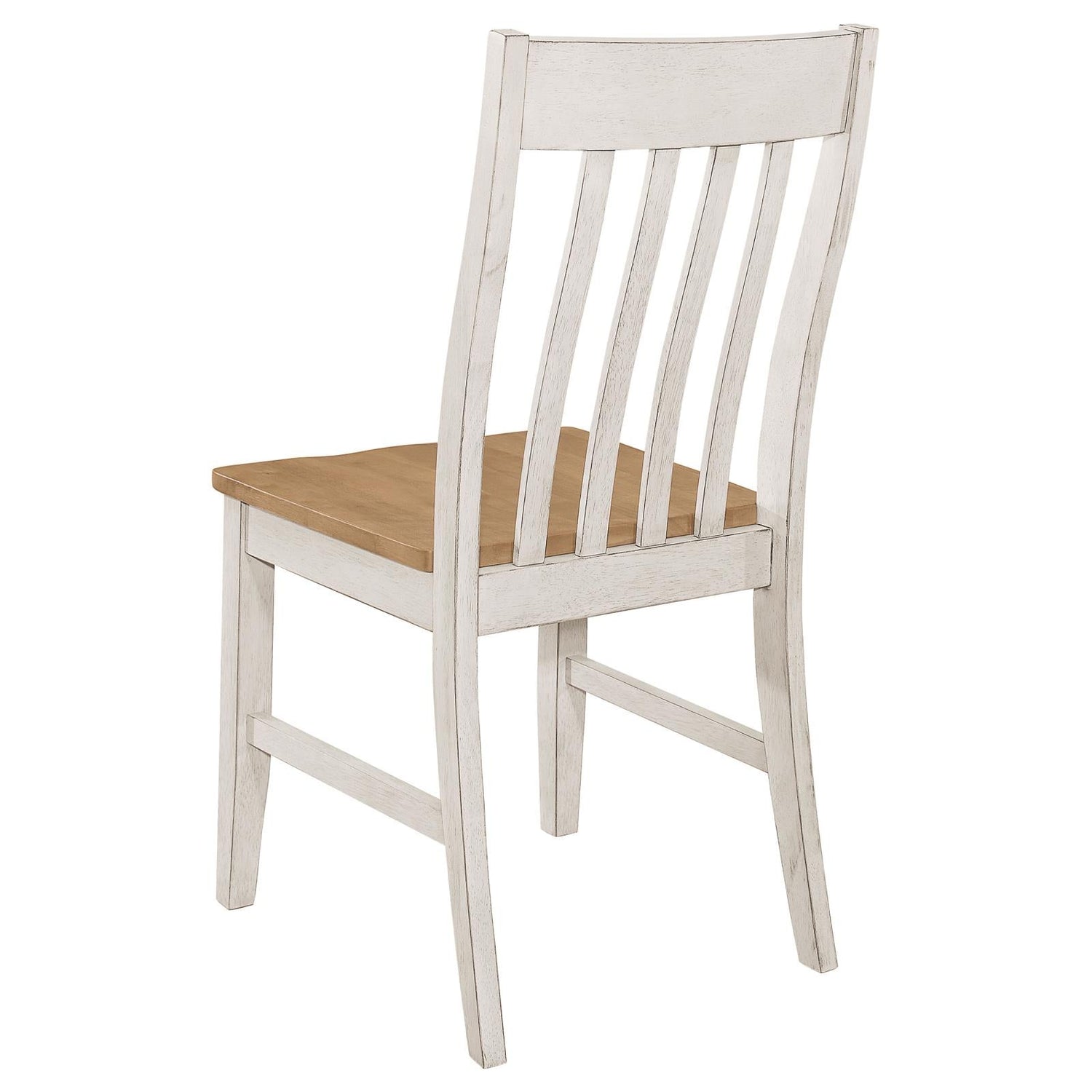 Kirby Natural/Rustic Off White Slat Back Side Chair, Set of 2 - 192692 - Bien Home Furniture &amp; Electronics