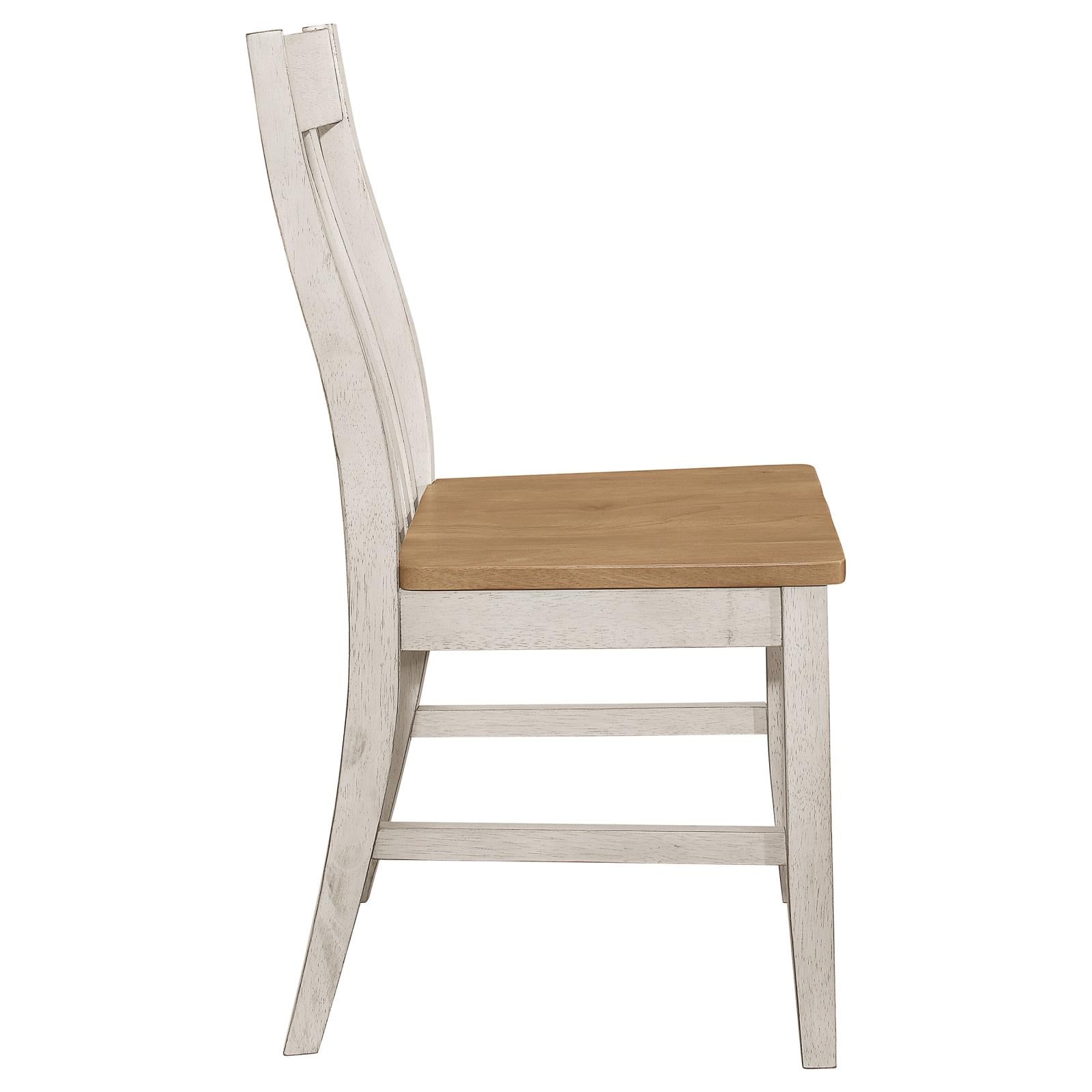 Kirby Natural/Rustic Off White Slat Back Side Chair, Set of 2 - 192692 - Bien Home Furniture &amp; Electronics