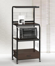 Kitchen Shelf Black/Brown on Casters - 1304-BK - Bien Home Furniture & Electronics