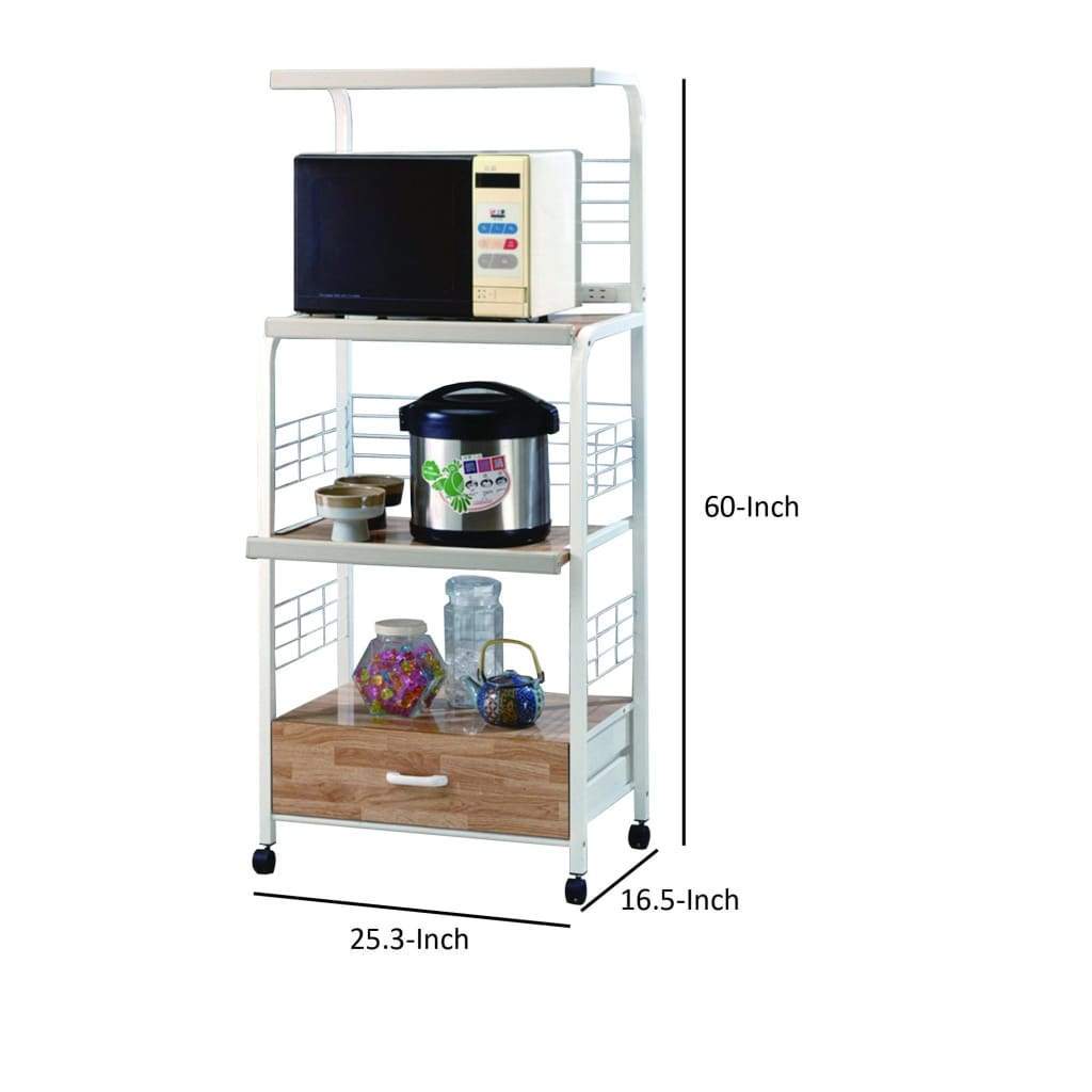 Kitchen Shelf Black/Brown on Casters - 1304-BK - Bien Home Furniture &amp; Electronics