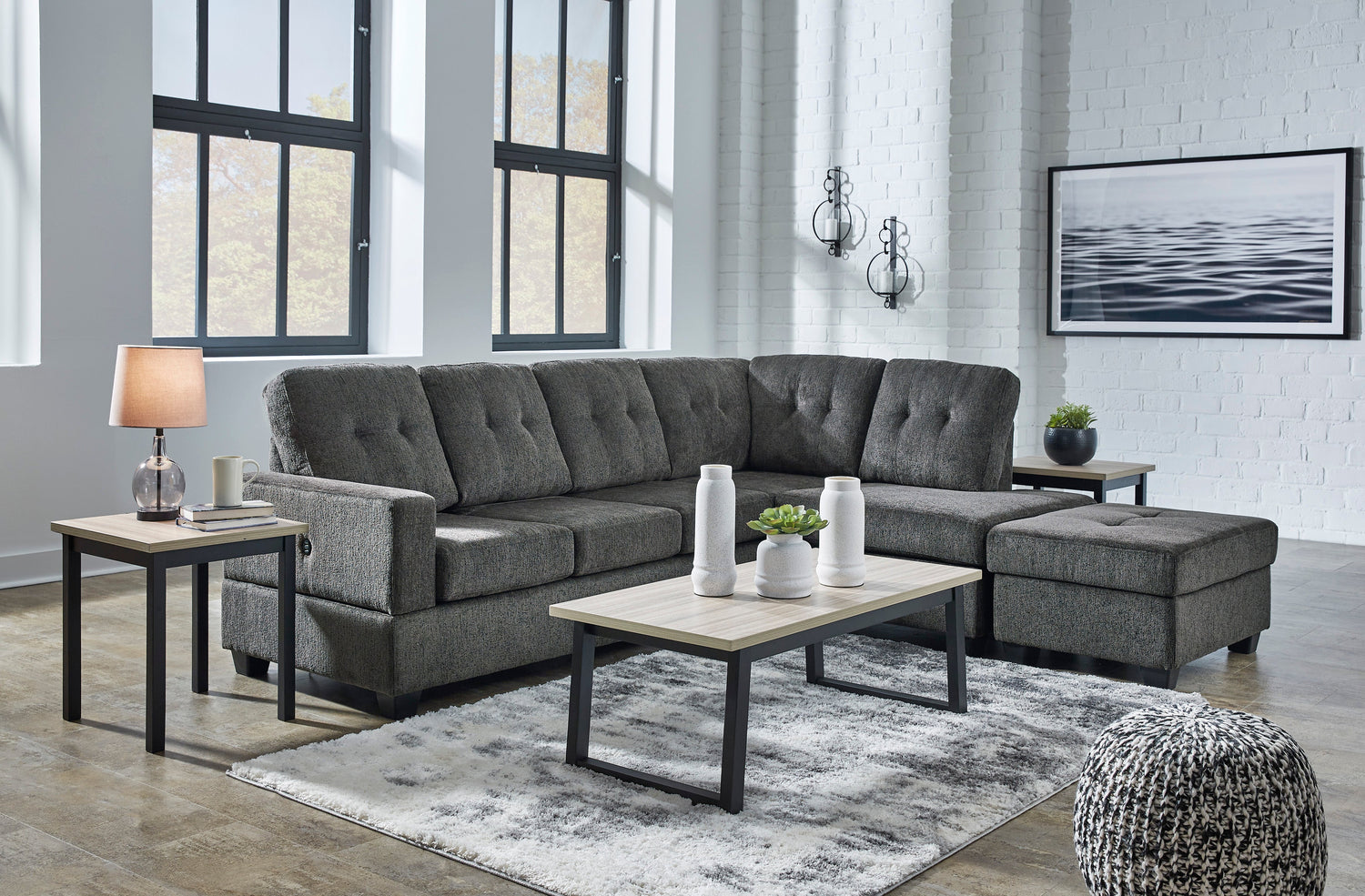 Kitler Smoke RAF Sectional - SET | 6170117 | 6170166 - Bien Home Furniture &amp; Electronics