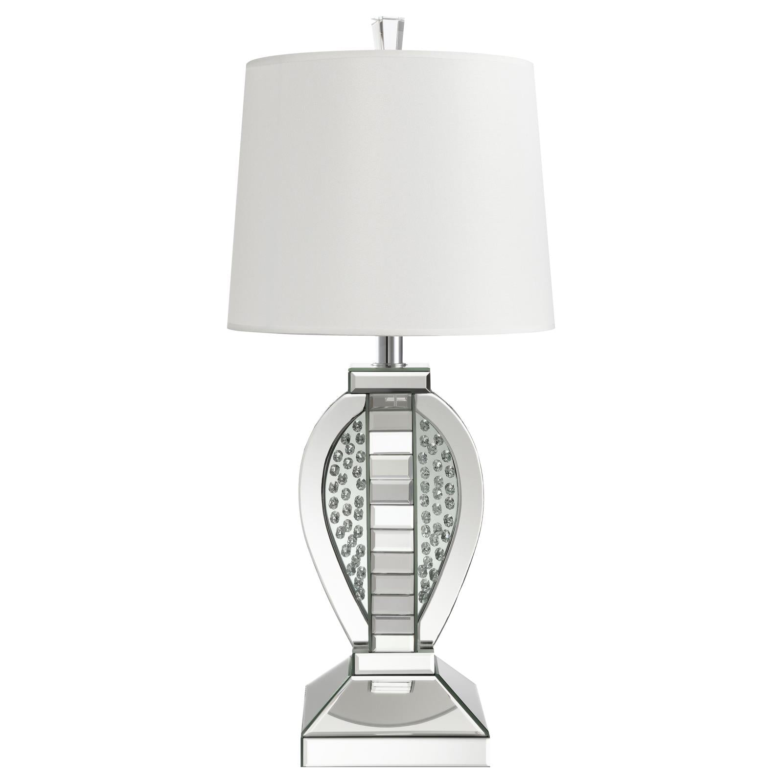 Klein Table Lamp with Drum Shade White/Mirror - 923287 - Bien Home Furniture &amp; Electronics