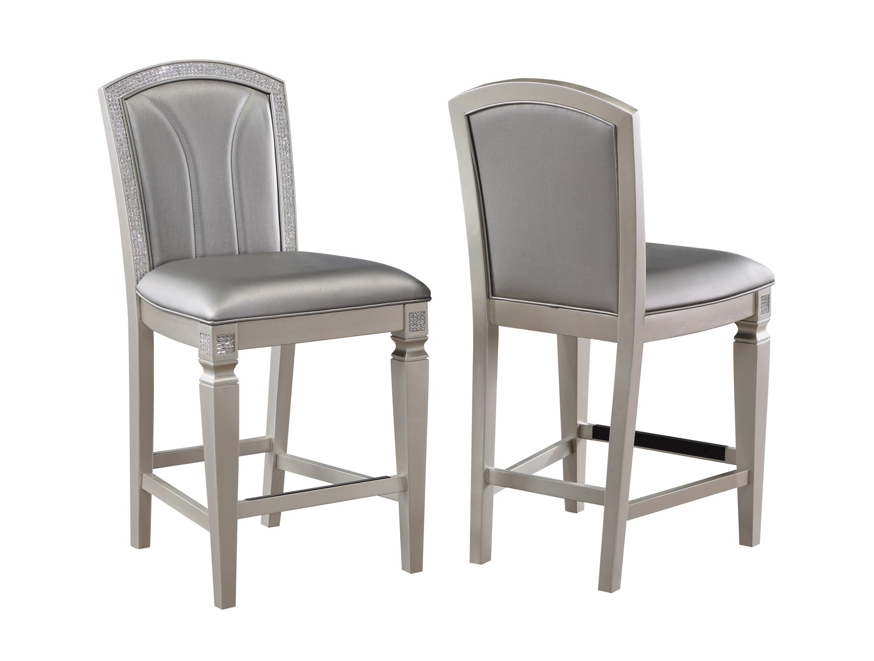 Klina Silver Champagne Counter Height Dining Set - SET | 2700T-4072 | 2700S-24(2) - Bien Home Furniture &amp; Electronics
