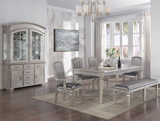 Klina Silver Champagne Extendable Dining Table - 2200T-4282 - Bien Home Furniture &amp; Electronics
