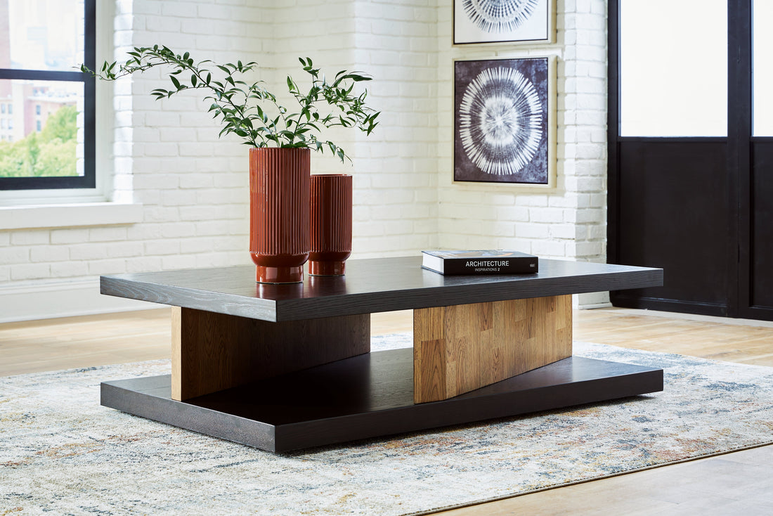 Kocomore Brown/Natural Coffee Table - T847-1 - Bien Home Furniture &amp; Electronics