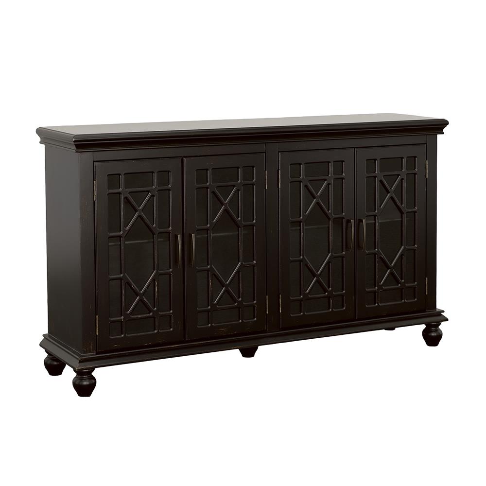 Kovu Black 4-Door Accent Cabinet - 950639 - Bien Home Furniture &amp; Electronics