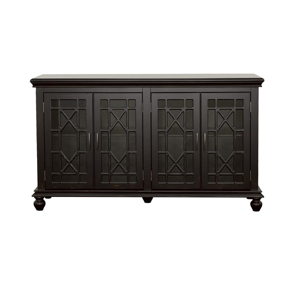 Kovu Black 4-Door Accent Cabinet - 950639 - Bien Home Furniture &amp; Electronics