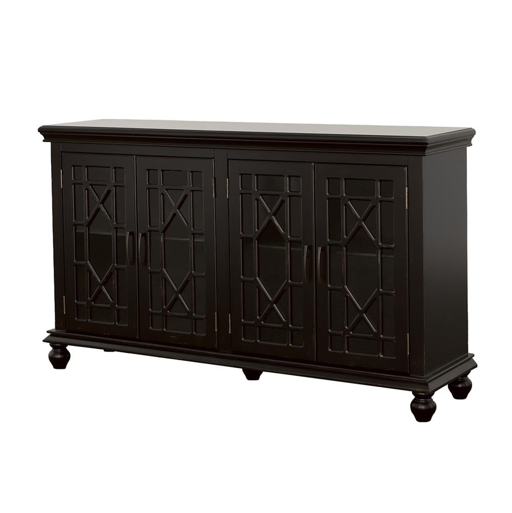 Kovu Black 4-Door Accent Cabinet - 950639 - Bien Home Furniture &amp; Electronics