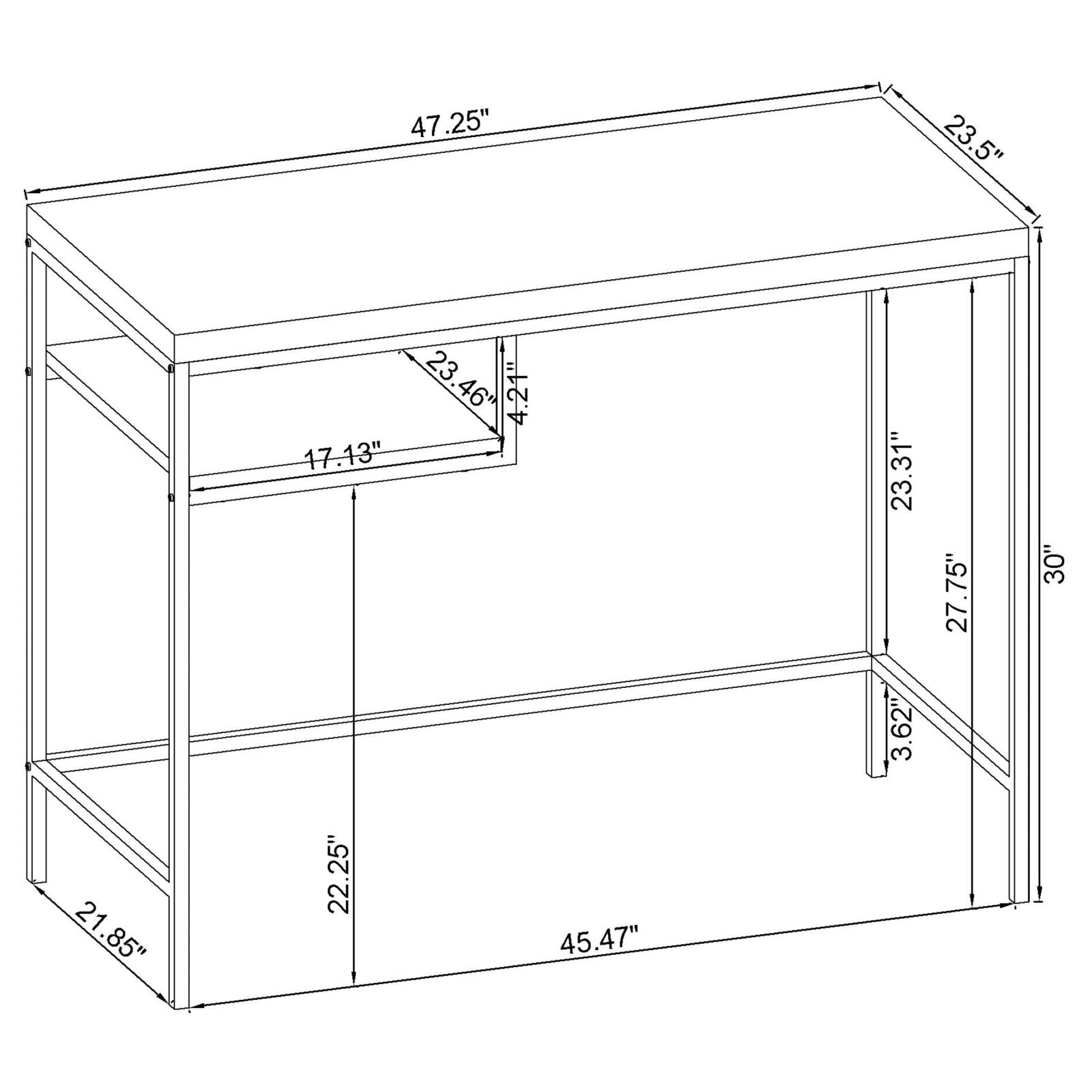 Kravitz Weathered Gray/Chrome Rectangular Writing Desk - 801271 - Bien Home Furniture &amp; Electronics