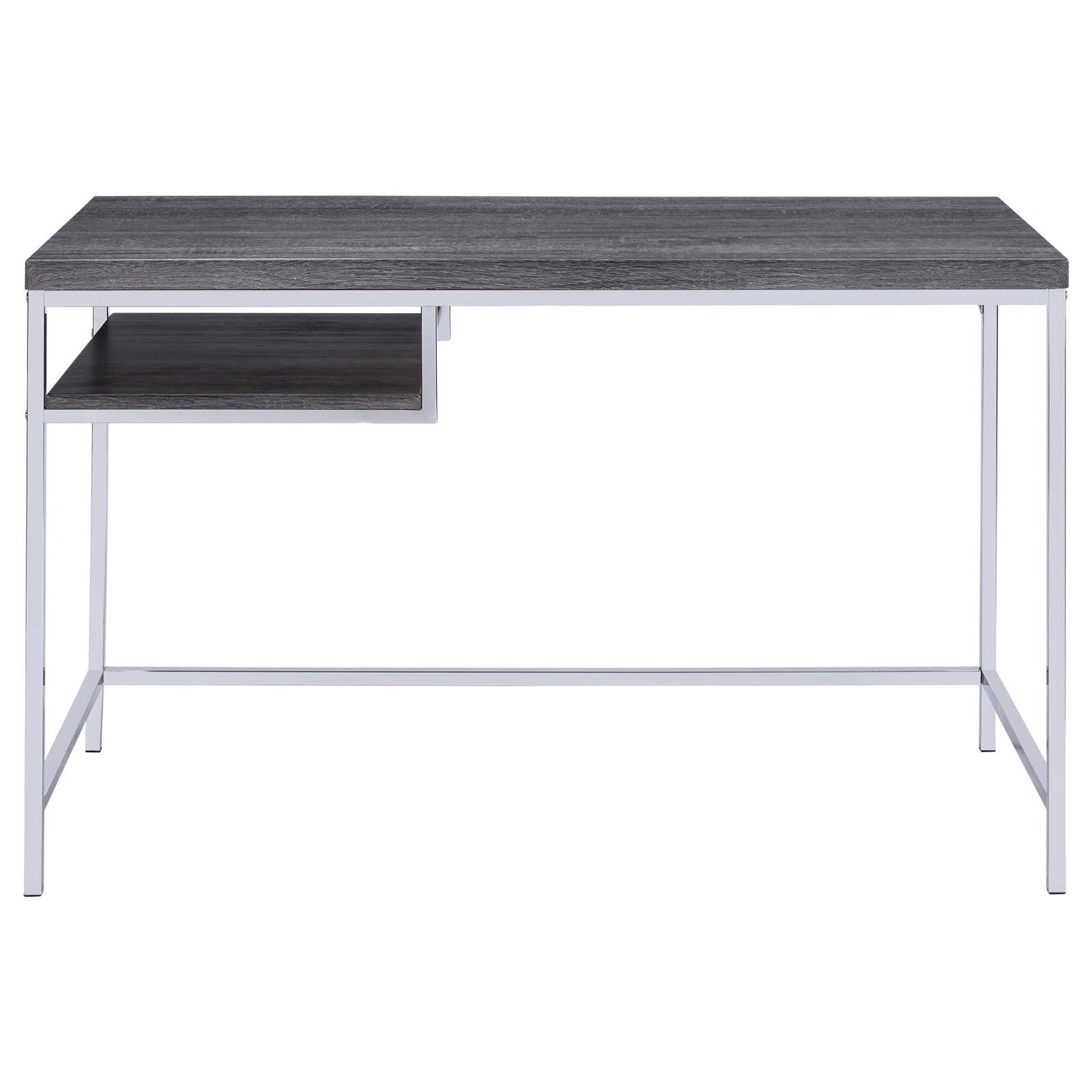 Kravitz Weathered Gray/Chrome Rectangular Writing Desk - 801271 - Bien Home Furniture &amp; Electronics