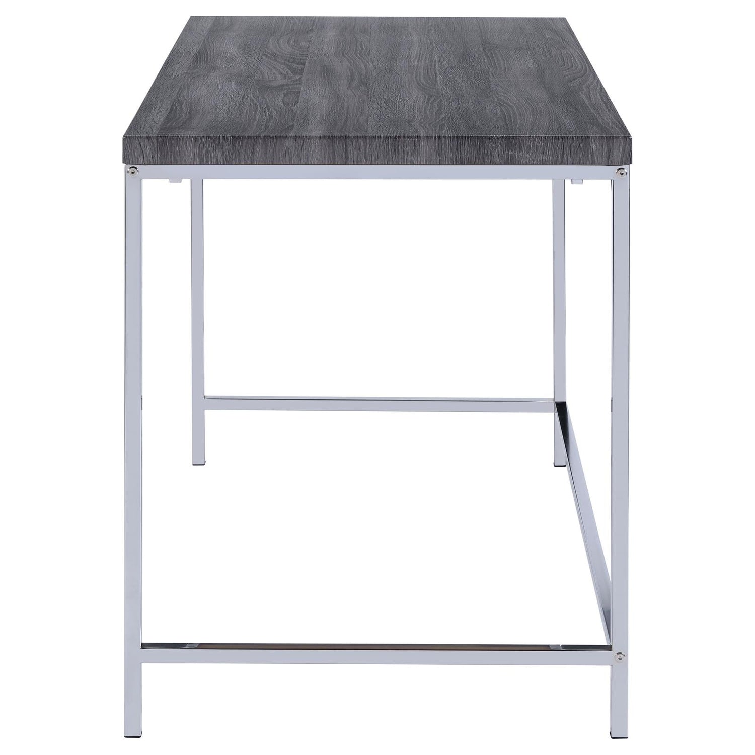 Kravitz Weathered Gray/Chrome Rectangular Writing Desk - 801271 - Bien Home Furniture &amp; Electronics