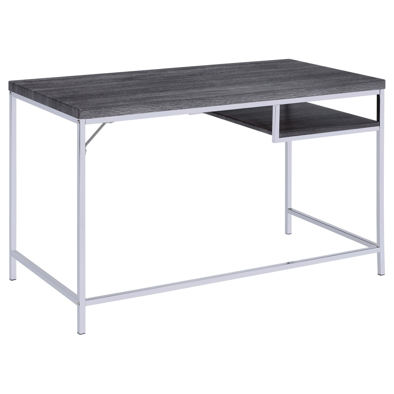 Kravitz Weathered Gray/Chrome Rectangular Writing Desk - 801271 - Bien Home Furniture &amp; Electronics