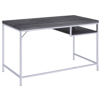 Kravitz Weathered Gray/Chrome Rectangular Writing Desk - 801271 - Bien Home Furniture &amp; Electronics