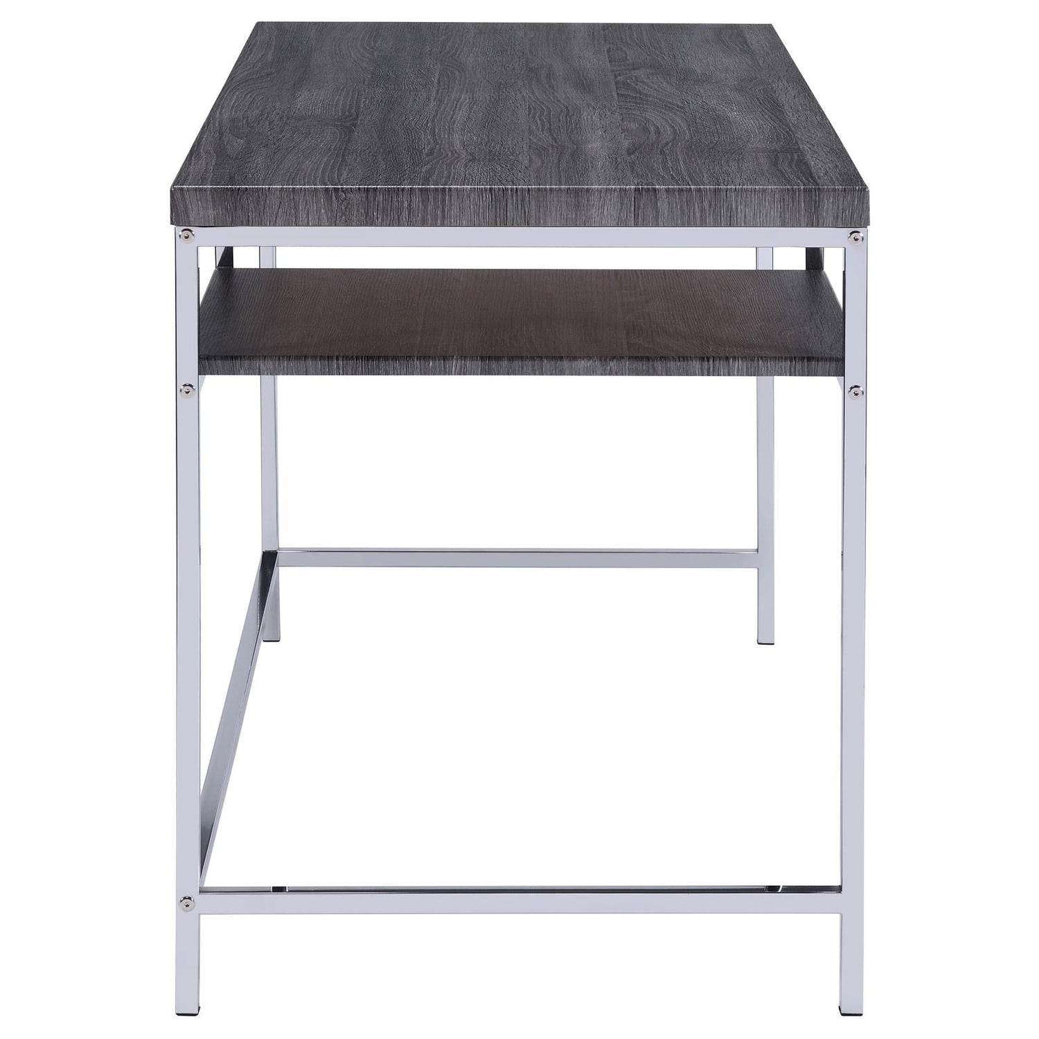 Kravitz Weathered Gray/Chrome Rectangular Writing Desk - 801271 - Bien Home Furniture &amp; Electronics