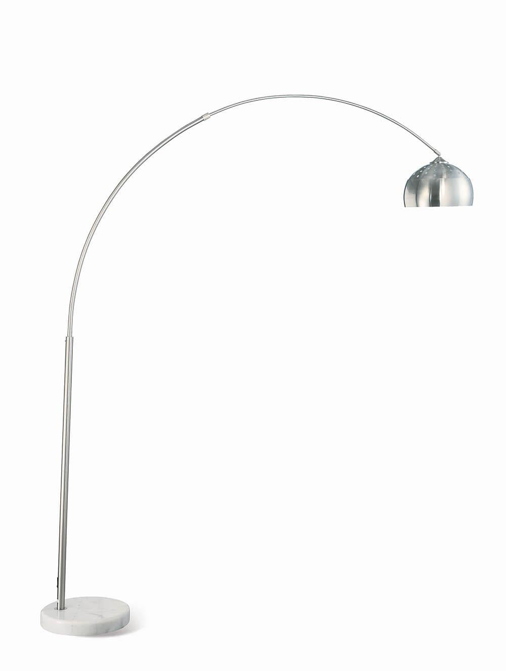 Krester Arched Floor Lamp Brushed Steel/Chrome - 901199 - Bien Home Furniture &amp; Electronics