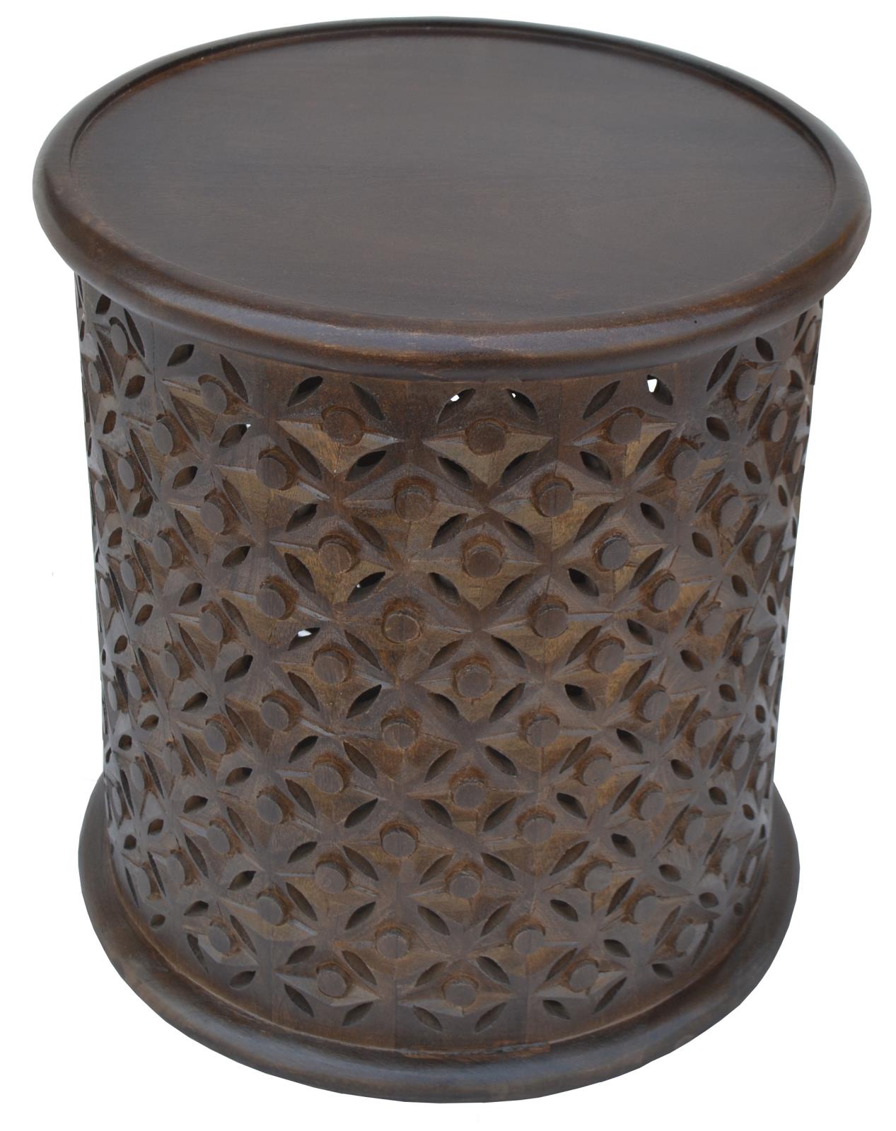 Krish Dark Brown 18-inch Round Accent Table - 936143 - Bien Home Furniture &amp; Electronics