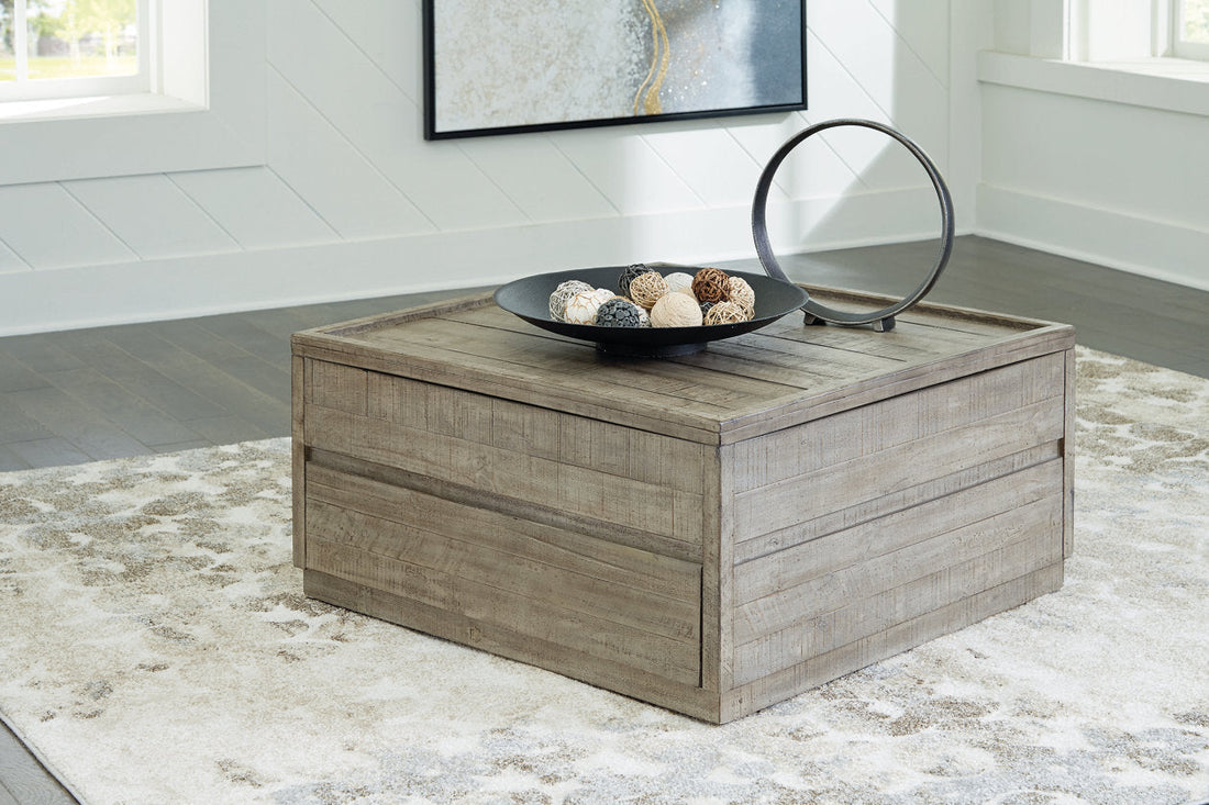 Krystanza Weathered Gray Lift Top Coffee Table - T990-00 - Bien Home Furniture &amp; Electronics