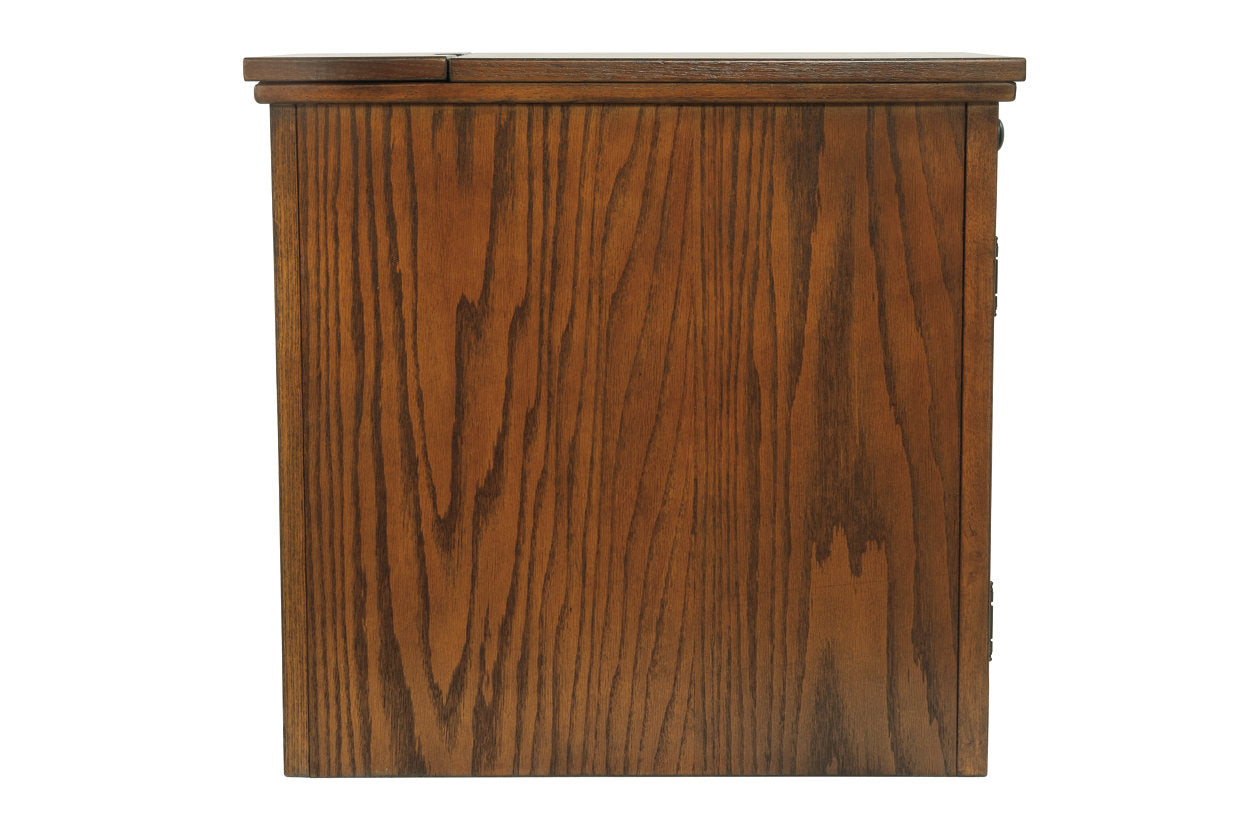 Laflorn Brown Chairside End Table with USB Ports &amp; Outlets - T127-699 - Bien Home Furniture &amp; Electronics