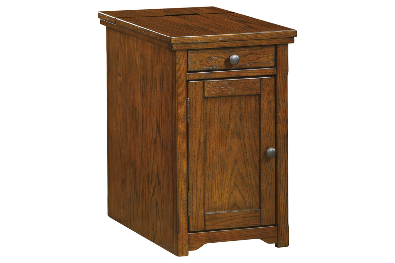 Laflorn Brown Chairside End Table with USB Ports &amp; Outlets - T127-699 - Bien Home Furniture &amp; Electronics