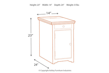 Laflorn Brown Chairside End Table with USB Ports &amp; Outlets - T127-699 - Bien Home Furniture &amp; Electronics