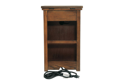 Laflorn Brown Chairside End Table with USB Ports &amp; Outlets - T127-699 - Bien Home Furniture &amp; Electronics