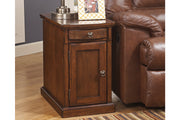 Laflorn Medium Brown Chairside End Table with USB Ports & Outlets - T127-565 - Bien Home Furniture & Electronics