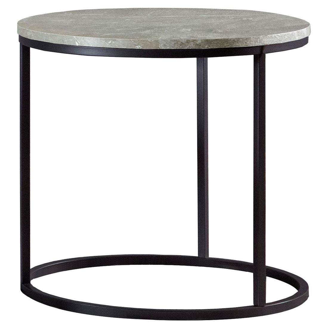 Lainey Faux Marble Round Top End Table Gray/Gunmetal - 736027 - Bien Home Furniture & Electronics
