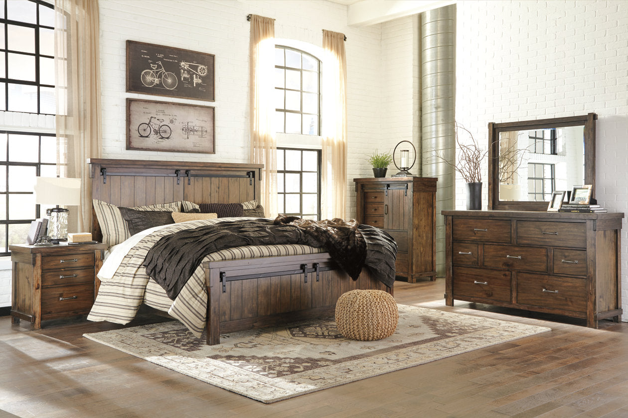 Lakeleigh Brown King Panel Bed - SET | B718-56 | B718-58 | B718-97 - Bien Home Furniture &amp; Electronics