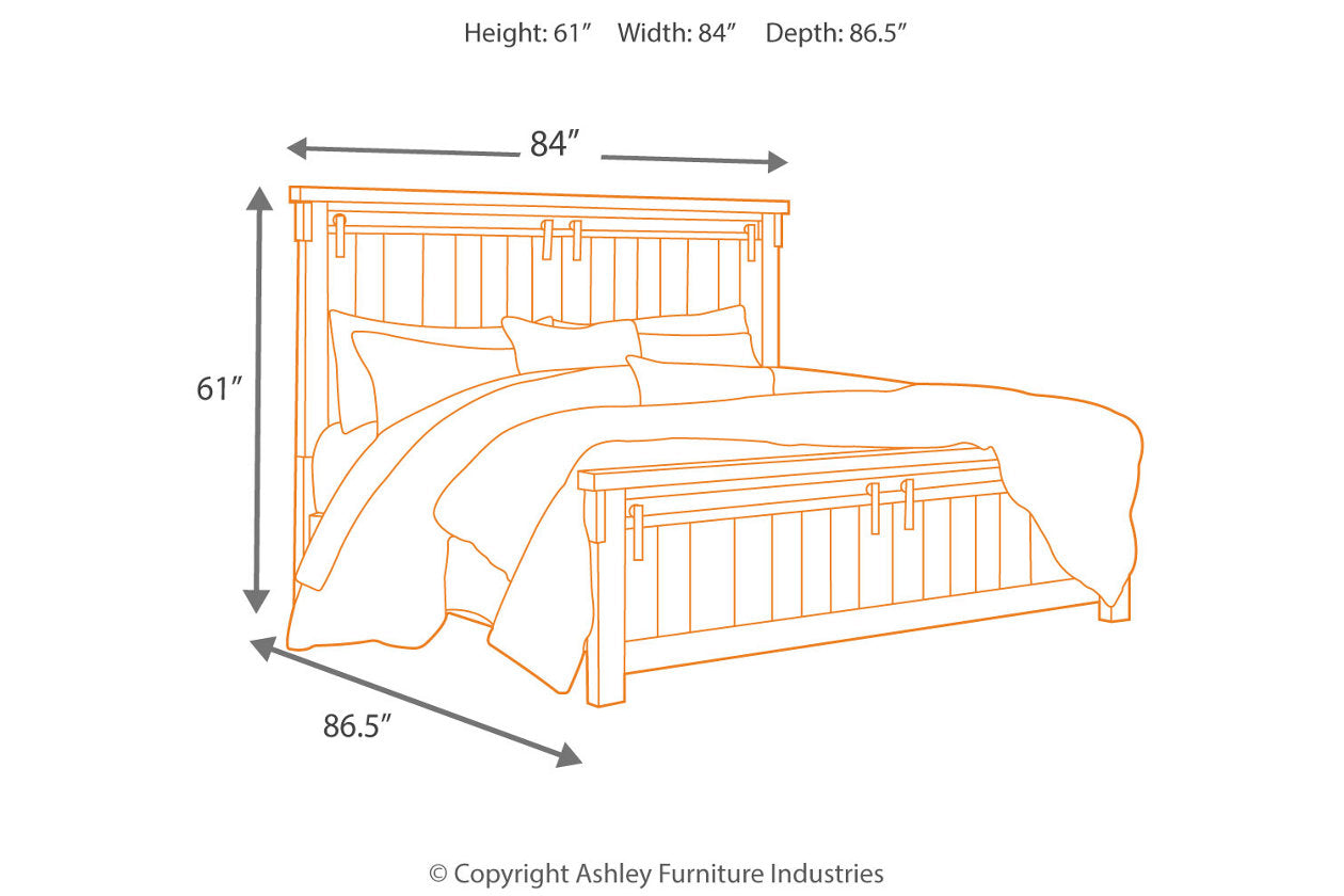 Lakeleigh Brown King Panel Bed - SET | B718-56 | B718-58 | B718-97 - Bien Home Furniture &amp; Electronics
