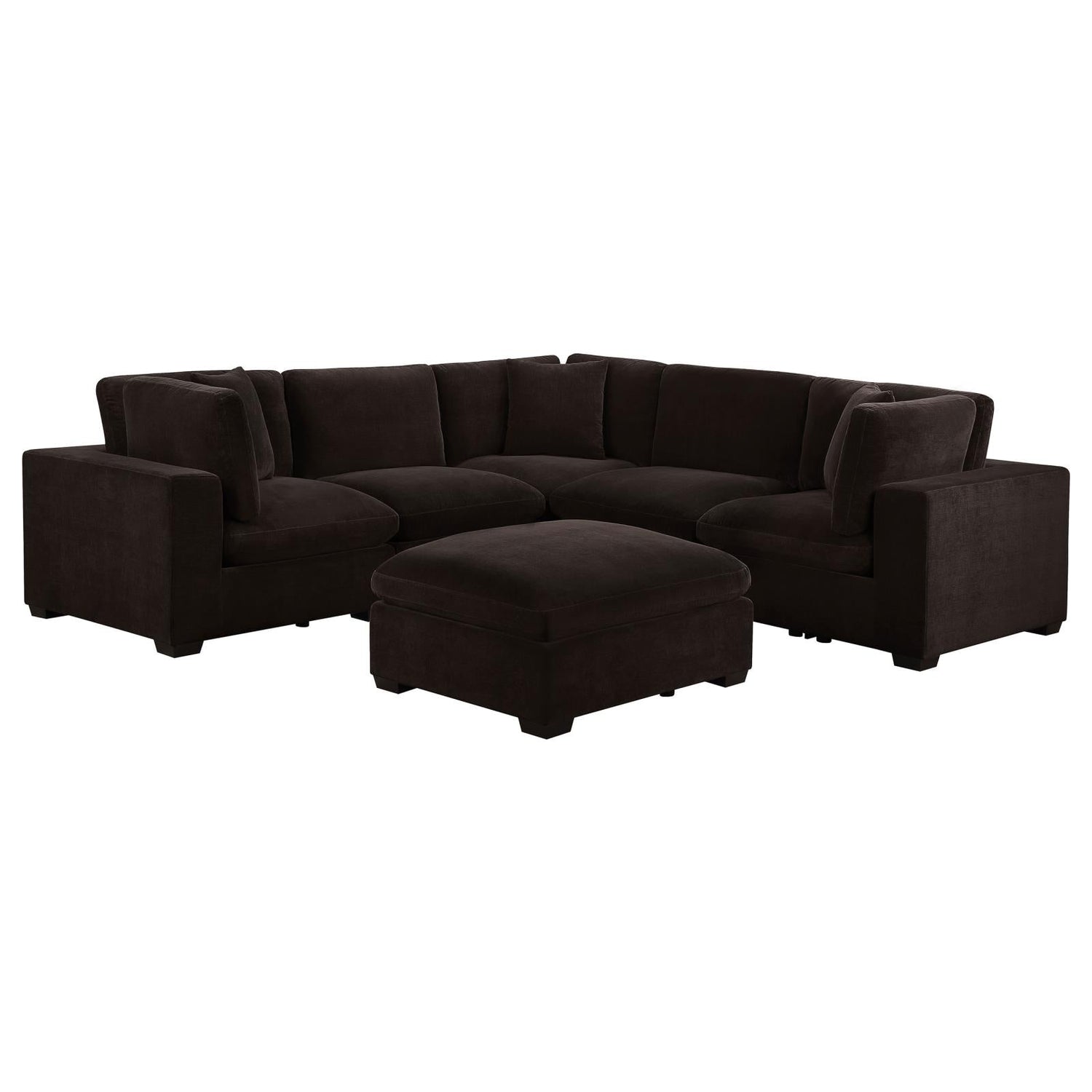 Lakeview 5-piece Upholstered Modular Sectional Sofa Dark Chocolate - 551464-SETB - Bien Home Furniture &amp; Electronics