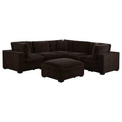 Lakeview 5-piece Upholstered Modular Sectional Sofa Dark Chocolate - 551464-SETB - Bien Home Furniture &amp; Electronics