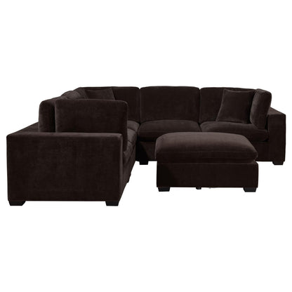 Lakeview 5-piece Upholstered Modular Sectional Sofa Dark Chocolate - 551464-SETB - Bien Home Furniture &amp; Electronics