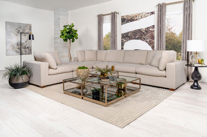 Lakeview 5-piece Upholstered Modular Sectional Sofa Ivory - 551461-SETB - Bien Home Furniture &amp; Electronics