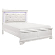 Lana White Queen LED Upholstered Panel Bed - SET | 1556W-1 | 1556W-3 - Bien Home Furniture & Electronics