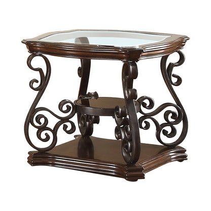 Laney End Table Deep Merlot/Clear - 702447 - Bien Home Furniture &amp; Electronics