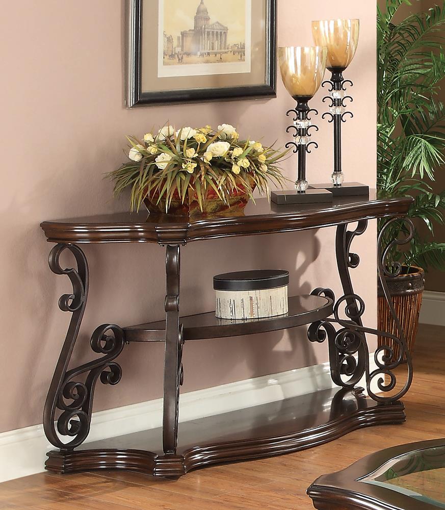 Laney Sofa Table Deep Merlot/Clear - 702449 - Bien Home Furniture &amp; Electronics