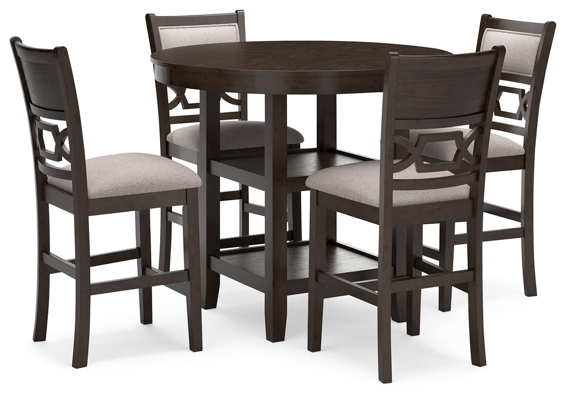 Langwest Brown Counter Height Dining Table and 4 Barstools (Set of 5) - D422-223 - Bien Home Furniture &amp; Electronics