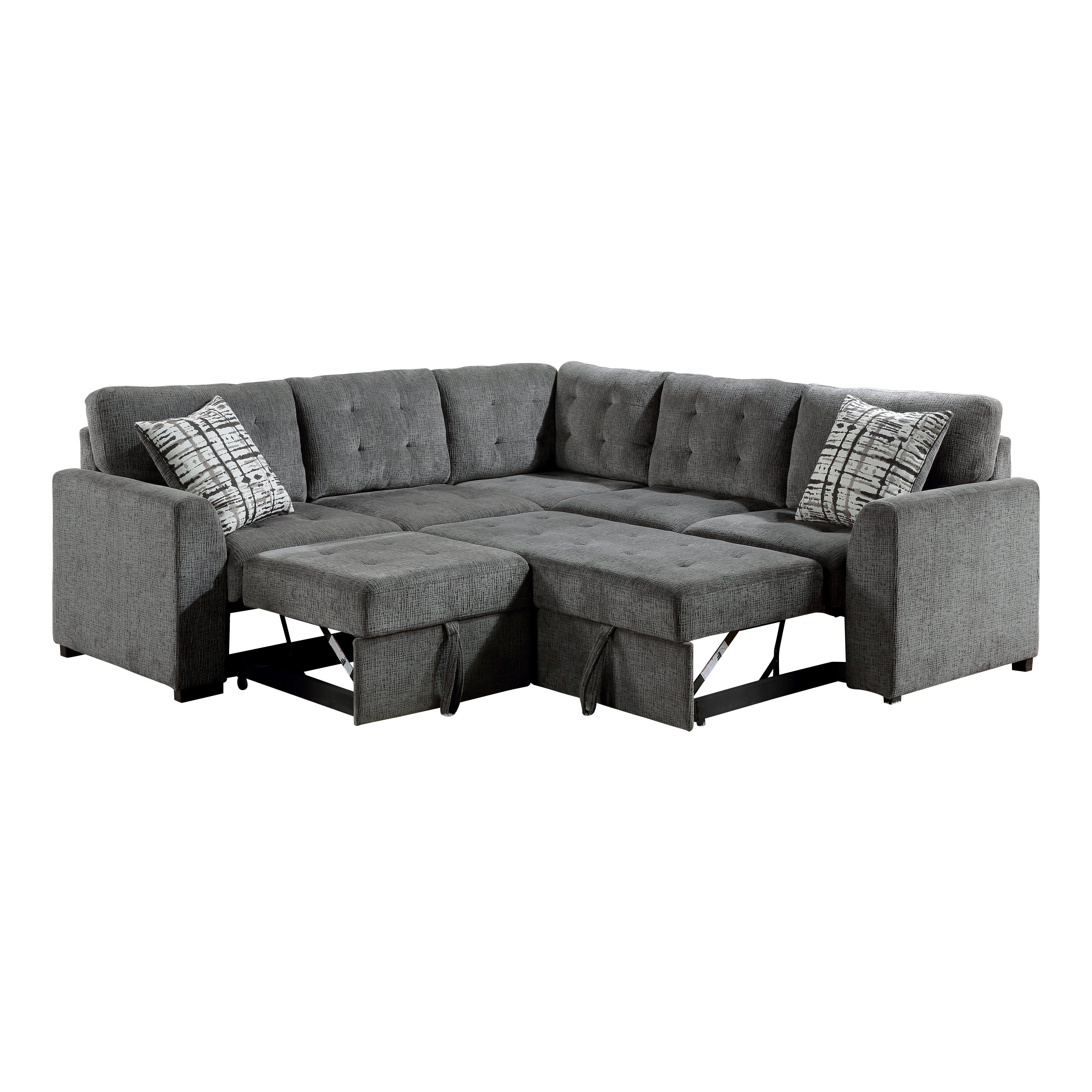 Lanning Gray Sleeper Sectional - 9311GY*SC - Bien Home Furniture &amp; Electronics