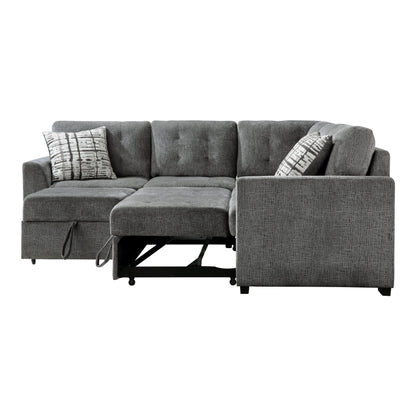 Lanning Gray Sleeper Sectional - 9311GY*SC - Bien Home Furniture &amp; Electronics