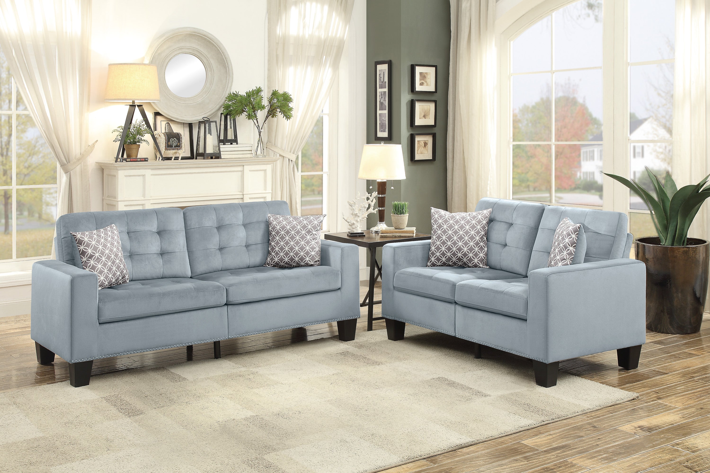 Lantana Gray Classic Sofa - 9957NGY-3 - Bien Home Furniture &amp; Electronics