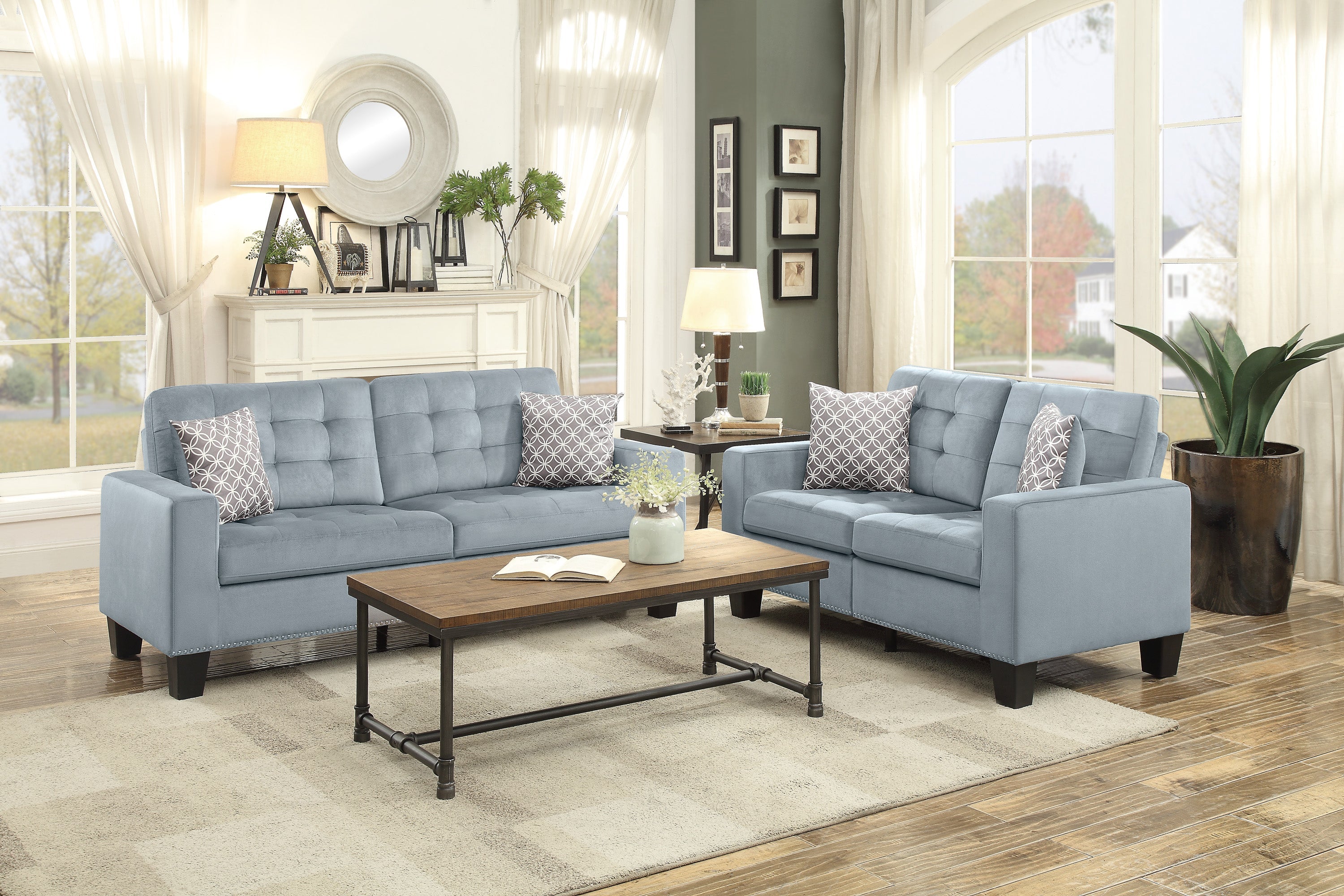 Lantana Gray Loveseat - 9957NGY-2 - Bien Home Furniture &amp; Electronics